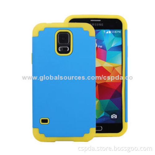 2-in-1 Silicone + PC Cases for Samsung S5, All Colors Available, OEM/ODM Orders Welcomed